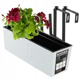 Kadax Blumenkasten aus Kunststoff, 18,5x56 cm, Weiß,