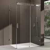 SoGood Ravenna17-2 Eck-Duschkabine mit Schiebetür 130 x 80 cm 130 cm x 195 cm Klarglas Duschwanne