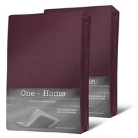 one-home 2er Pack Frottee Spannbettlaken Spannbetttuch 90x200 140x200 180x200 Baumwolle, Farbe:Bordeaux, Größe:180x200 cm - 200x200 cm