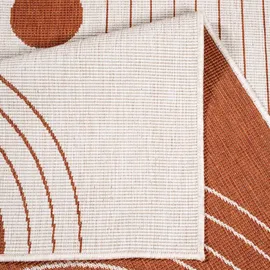 Carpet City Outdoorteppich DUO RUG 5739, rechteckig, Höhe: 5 mm, Wendeteppich Wetterfest In- & Outdoor, Balkon, Terrasse, Wohnzimmer rot 160 cm x 230 cm x 5 mm