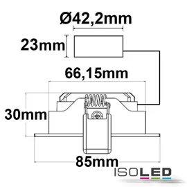 ISOLED LED Einbauleuchte Slim68 9W rund schwarz