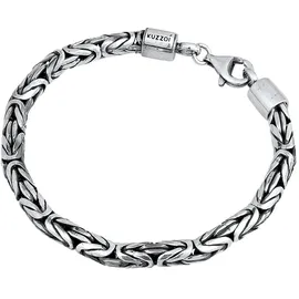 KUZZOI Twisted Armband aus 925 Sterling Silber schwarz 21 cm