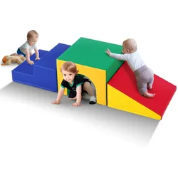 VEVOR Single Tunnel Climber Kleinkind-Spielset, Schaumstoff-Kletterblöcke mit Treppe und Rampe