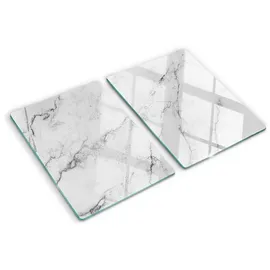 Tulup Schneidebrett-Set Glas/Marmor 2-tlg. 40 x 52 cm Weiß