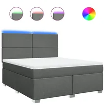 vidaXL Boxspringbett mit Matratze Dunkelgrau 180x200 cm Stoff