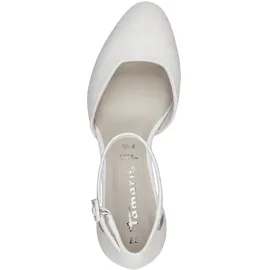 TAMARIS Damen Pumps mit Blockabsatz, weiß, 39 EU