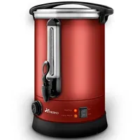 Tresko® Glühweinkocher Rot 10l / 1500w Einkochautomat Aus Edelstahl Glühweinkessel Glühweinautomat Heißgetränkeautomat Heißwasserspender