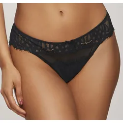String LASCANA "Cara", Damen, Gr. 48/50, schwarz, Spitze, Obermaterial: 87% Polyamid, 13% Elasthan, körpernah, Unterhosen, aus dezent transparenter Spitze, anteilig aus recyceltem Material