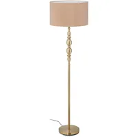 Relaxdays Stehlampe Wohnzimmer, E27, mit Kabel, Stoff Lampenschirm Ø