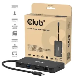 Club 3D 9-1 USB-C Dual HDMITM 100W Hub