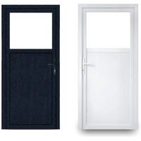 EcoLine Nebentür - Nebeneingangstür - Tür - 2-Fach, 1/3 Glas, 2/3 Füllung, außenöffnend innen: weiß/außen: anthrazit BxH: 1100 x 2000 mm DIN Links
