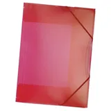 Folia 6993, Sammelmappe mit Gummiband, DIN A3, transparent, rot