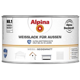 Alpina Weißlack für Außen 300 ml, weiß, seidenmatt