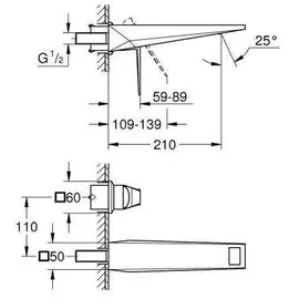 Grohe Allure Brilliant 2-Loch-Waschtischbatterie Hard Graphite