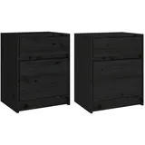 vidaXL Nachtschrank 2 Stk. 40 x 31 x 50 cm Schwarz