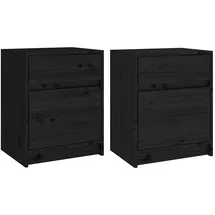 vidaXL Nachtschrank 2 Stk. 40 x 31 x 50 cm Schwarz