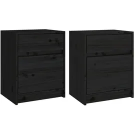 vidaXL Nachtschrank 2 Stk. 40 x 31 x 50 cm Schwarz