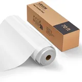 Vevor Vinylfolie Wärmeübertragung Transferfolie (304,8 x 21336 mm), glänzend weiße HTV-Bügelvinylrolle, kompatibel mit Schneidemaschinen, für verschiedene Materialien T-Shirts Kissen Hüte