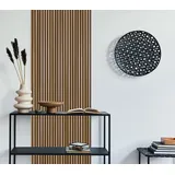 queence Fototapete Paneele in Holzoptik, glatt, 3D-Optik, Holz, bedruckt, clean, gestreift, seidenmatt, (1 St), Wandpaneele, selbstklebend, Tapete, Sticker, Wanddeko, Holzoptik braun