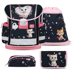 Belmil Classy Schulranzen-Set 4-teilig Cute Kitten mit Brustgurt Cute Kitten Schulranzen Set