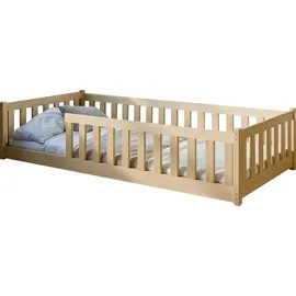Kids Collective Kinderbett Bodenbett 80 x 160 cm Kiefer massiv natur beige
