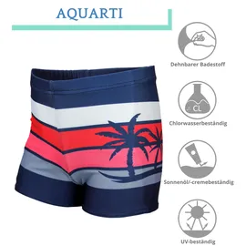 Aquarti Gestreifte Badehose Blau/Rot 152