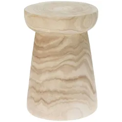 WellHome - Kompaktes Design Paulownia Naturholz Beistelltisch Ø28x40cm