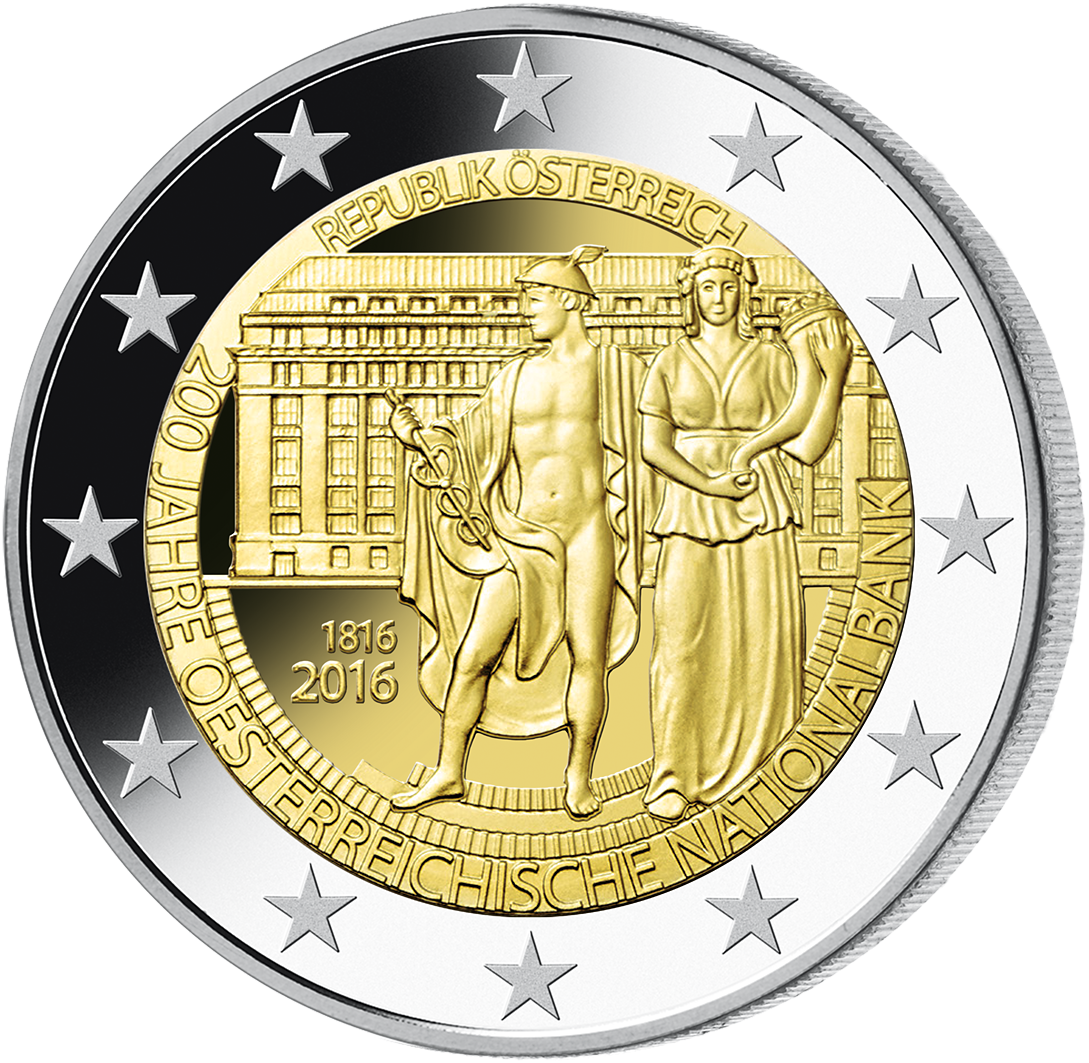 2 Euro Gedenkmünze Österreich "200 Jahre Österreichische Nationalbank"