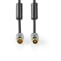 Nedis Koaxial Kabel - IEC (Coax) Stecker - IEC (Coax) Buchse - Vergoldet - 75 Ohm - Doppelt geschirmt - 10.0 m - Rund - PVC - Anthrazit - Hartschalenblister