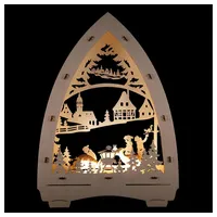 Saico Original LED-Lichterspitze, Wildfütterung, + geschnitzten Rehen Batteriebetrieb, 21,5x29x4,7