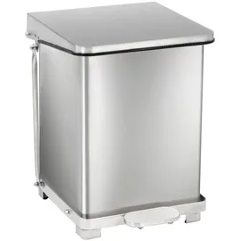 V-Part Industrieller Tritt-Mülleimer 27 l Silber