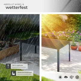 Tectake Gartentisch 150 x 90 x 74,5 cm Schwarz