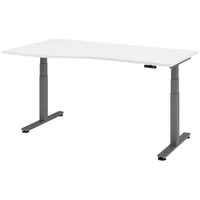 Bümö Schreibtisch, Weiß, Graphit, Nachbildung, Rechteckig, 180x72x100 cm, FSC