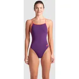 Team Badeanzug Damen Lace Einfarbig - Plum-bright Coral - 32