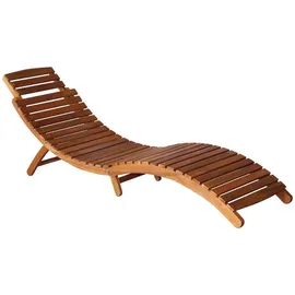 vidaXL Sonnenliege 184 x 55 x 64 cm mit Tisch und Auflage Massivholz Akazie