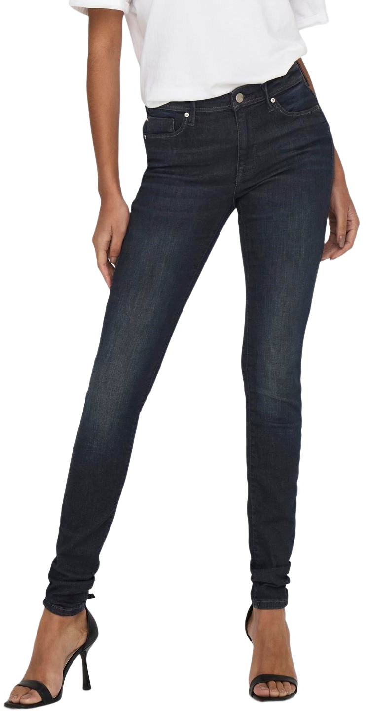Only Damen Jeans ONLSHAPE REG SKINNY REA095 Skinny Fit Schwarz 15209614 Normaler Bund Reißverschluss W 25 L 32