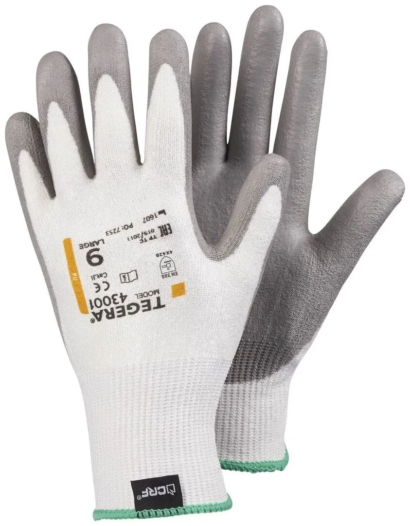 TEGERA Schnittschutzhandschuh weiß/grau Gr. 10 43001