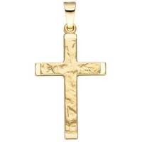 JOBO Kreuzanhänger Anhänger Kreuz, 585 Gold gelb|goldfarben