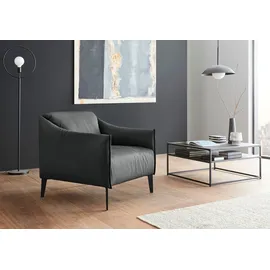 W.Schillig Cocktailsessel sally Leder 84 x 78 x 84 cm Grau mit Kissen
