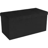 Intirilife Faltbare Sitzbank 76x38x38 cm in PIANO SCHWARZ - Sitzwürfel mit Stauraum und Deckel aus Stoff mit Mulden - mind. 14 Tage Rückgaberecht -