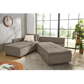 luma-home Ecksofa-Dauerschläfer, Braun, Taupe, & Couches, Wohnlandschaften, Ecksofas