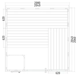 Harvia Komfort Large Saunakabine 208x206x204 cm