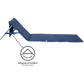 Onvaya Premium Strandmatte mit Rückenlehne | Strandliege faltbar | Strandmatratze dunkelblau | mit Tragegurt | 161 x 55 x 45 cm 2 Stück)