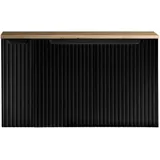 [en.casa] Waschbeckenunterschrank Skelbolu mit 3 Türen 100x60x40cm Schwarz/Eichenoptik [en.casa]
