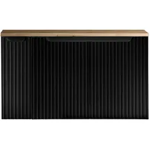 [en.casa] Waschbeckenunterschrank Skelbolu mit 3 Türen 100x60x40cm Schwarz/Eichenoptik [en.casa]