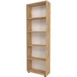 [en.casa] Bücherregal Vara 172x55x20 cm Eiche-Optik