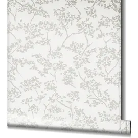 Schöner Wohnen KOLLEKTION Vliestapete Blätter, Blumen, weiß/pearldust - weiss