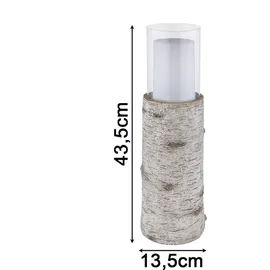 bmf-versand Solarleuchten Garten 2er Set Baumstamm Solarlampe Außen Außenleuchte Solar - Weiß