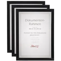 Ideal Trend 2er 3er 5er 10er Pack Dokument Bilderrahmen 21x29,7 DIN A4 Urkunde Foto Rahmen: Farbe: 3er Pack Schwarz