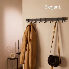 Designfabrik Hamburg Garderobenhaken Modern 80 x 7 x 5 cm Schwarz